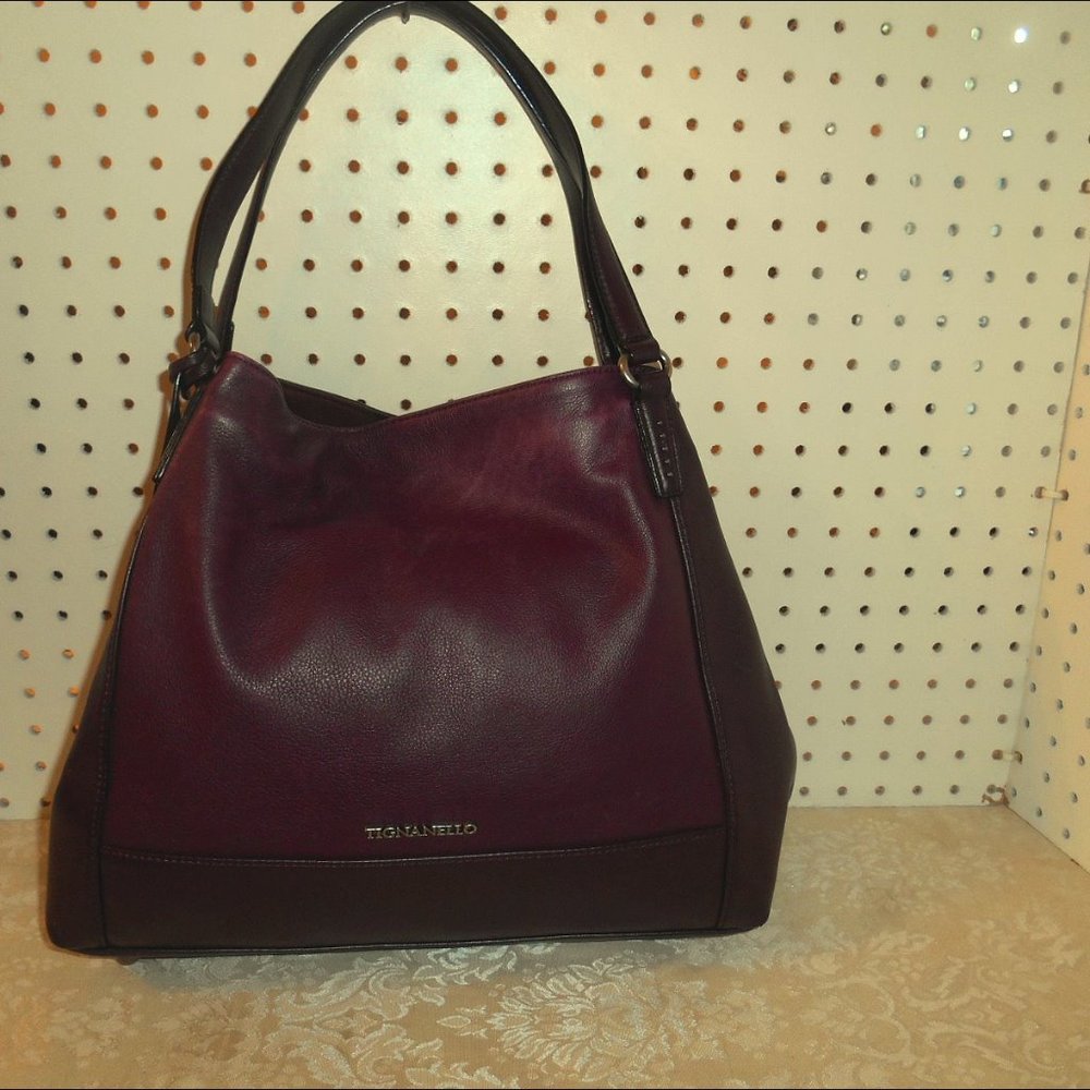 TIGNANELLO BROWN LEATHER TASSELL HANDBAG TOTE
